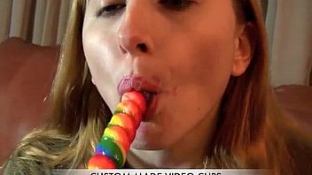 Lollipop licking teen