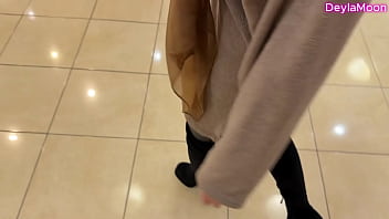 Risky sex in the toilet with a neighbor did we get caught