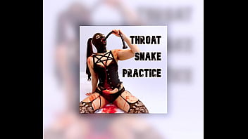 Red puke from deep throat practice