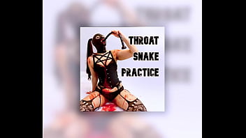 Red puke from deep throat practice