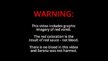 Red puke from deep throat practice