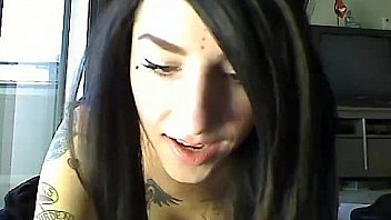 Brunette teen making a hot show