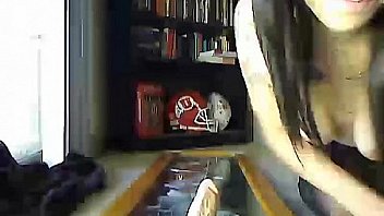 Brunette teen making a hot show