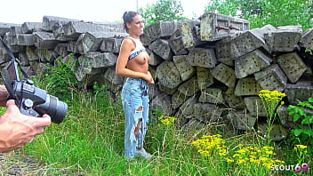 Fit and slim german latina christy ley talk to risky outdoor fuck at model job