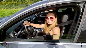 Wichsen während der fahrt perverser anhalter spritzt dreist im auto ab