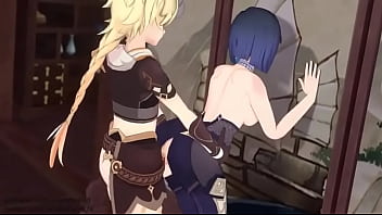 Yelan and aether have sex in office in genshin impact
