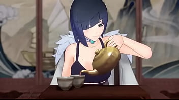 Yelan and aether have sex in office in genshin impact