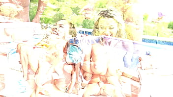 Poolside exploration chapter 2 horny milfs shalina devine and olivia del rio treat their friends to a dp gangbang gp3288