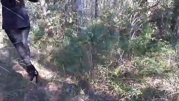 High heels and walking in the woods