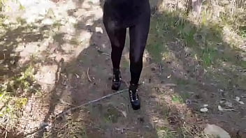 High heels and walking in the woods