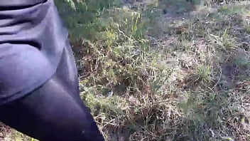 High heels and walking in the woods