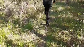 High heels and walking in the woods