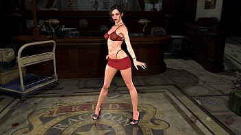 Toned mature claire redfield dances for you in sexual ruddy underwear Toned mature claire redfield dances for you in sexual ruddy underwear