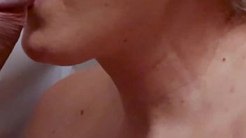 Impromptu glory hole blowjob