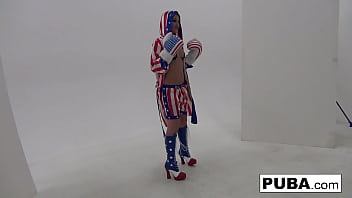 Brunette babe masturbates