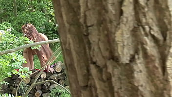 Gorgeous girl only fucked in the asshole outdoors in the woods