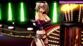 Anime girl undressing