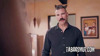 Hot brunette step daughter first gets spanked than fucked by her dominant stepdad