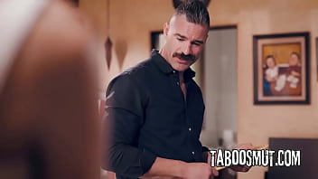 Hot brunette step daughter first gets spanked than fucked by her dominant stepdad