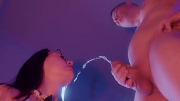 Prurient guy pissing his girl's and anal fuck her and she gets cum in mouth