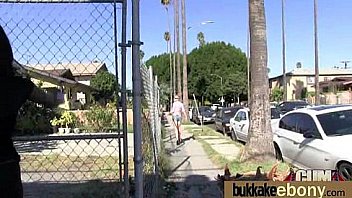 Ebony gets group cumshots 25