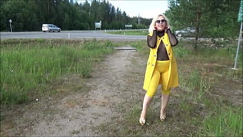 Lady in yellow sunny summer mood