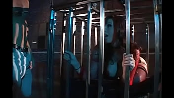 Gianna michaels sucks dick from a cage