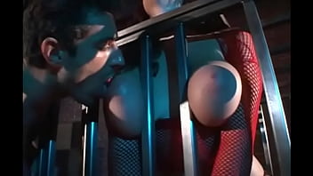 Gianna michaels sucks dick from a cage
