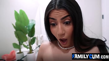 Roxie sinner takes on three step cocks familycum