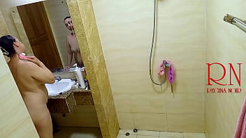 Shower voyeur camera nude regina noir in the shower washes and rubs with oil 1