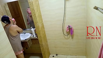 Shower voyeur camera nude regina noir in the shower washes and rubs with oil 1
