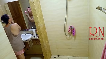 Shower voyeur camera nude regina noir in the shower washes and rubs with oil 1