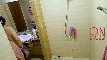 Shower voyeur camera nude regina noir in the shower washes and rubs with oil 1