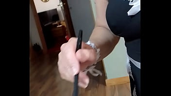 The maid dusts and blows