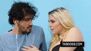 Sexy milf stepmother convince her stepson instead of playing video games to exercise his dick on her pussy