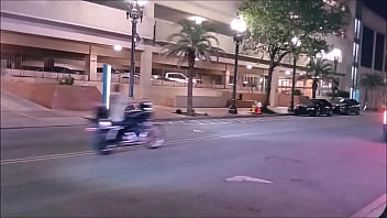 2 lovely ladies fuck a guy on the balcony and get their faces covered in cum