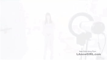 Elegant brunette model got seduced by the producer