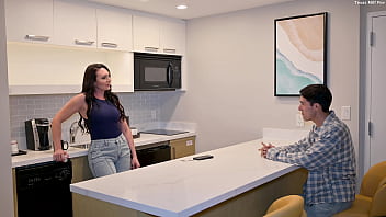 Watch this sexy stepmom makes stepson stay home to use his dick