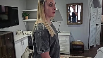 Stepmom catches stepson watching her in motel room – fucks him to anal creampie