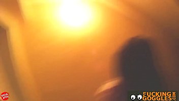 Russian brunette has sex in a hallway