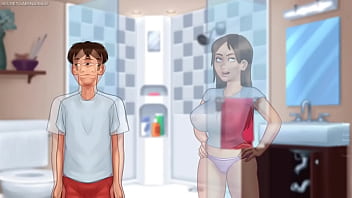 Summertime saga by kompas productions horny and lucky dude loves seeing his stepsis big juicy wet boobs busty stepmom wants him to help her