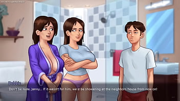 Summertime saga by kompas productions horny and lucky dude loves seeing his stepsis big juicy wet boobs busty stepmom wants him to help her