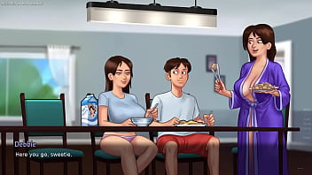 Summertime saga by kompas productions horny and lucky dude loves seeing his stepsis big juicy wet boobs busty stepmom wants him to help her