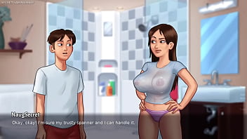 Summertime saga by kompas productions horny and lucky dude loves seeing his stepsis big juicy wet boobs busty stepmom wants him to help her