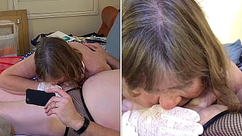 Old american slut gives a great blowjob