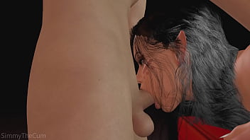 Busty latina babe sucks a cock while being fucked 3d animation