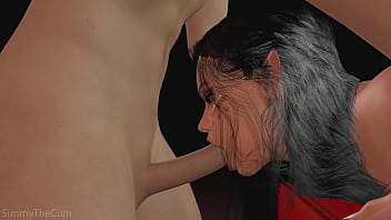 Busty latina babe sucks a cock while being fucked 3d animation