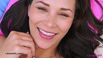 Sexy brunette naked close up