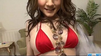 Huwari gets jizz on tits after a smashing fuck