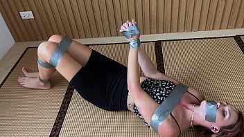 Horny girlfriend tied up and is punished with a vibrator